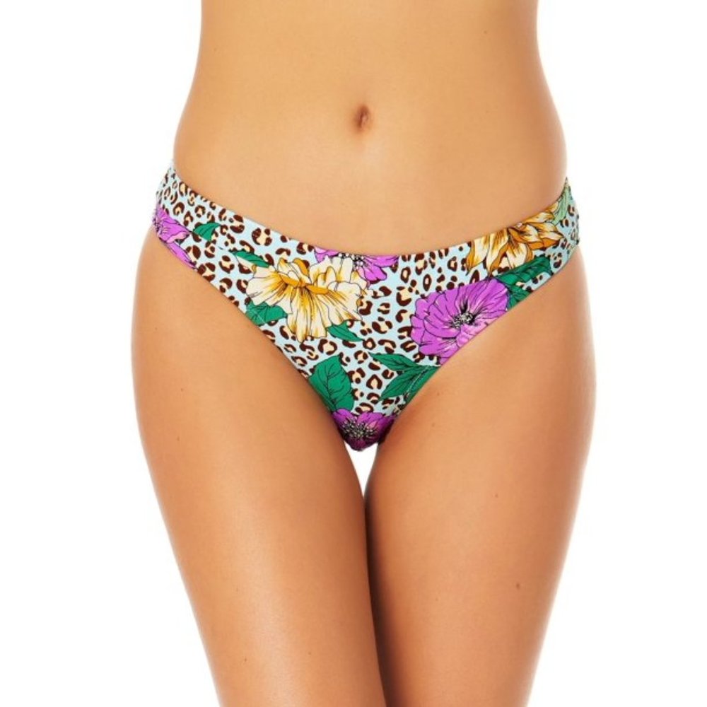 California Sunshine Animal-Print Banded Hipster Bikini Bottoms